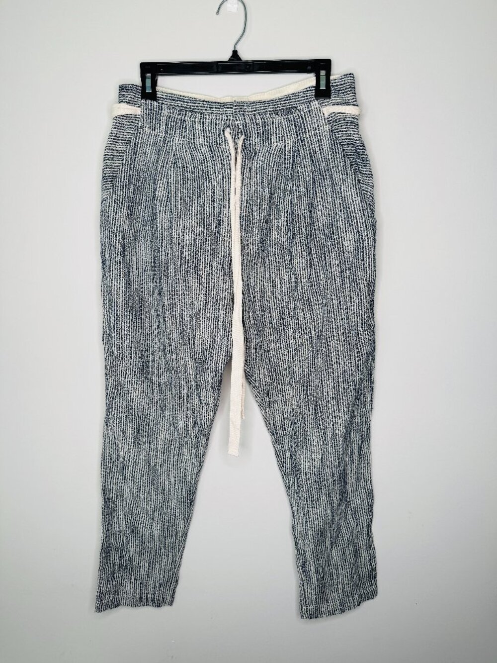 NWT Free People Light at Sunrise Pants Womens 8 Indigo Striped OB913628 Blue Whi